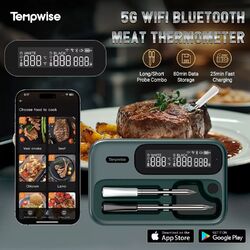 Tempwise Kabellos Fleischthermometer Grillthermometer Dual Sonden Ofen Grill APP
