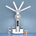 LED Schreibtischlampe Doppelkopf Tischlampe Dimmbar Leselampe mit Stifthalter 7W