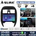 DAB+ 2+32G Android 13 Autoradio CarPlay Navi +Kam für NISSAN MICRA K13 2010-2016