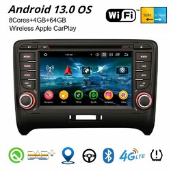 8-Kern Android 14 DAB+ Autoradio Für Audi TT MK2 DSP CarPlay 64GB DVD Wifi Navi