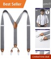 HISDERN Herren 3,5 cm breiter Hosenträger in X-Form mit sehr Starken 4 Metall...