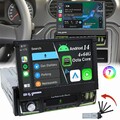 7" 1 DIN Android 14 4+64G Flip Out Touchscreen Carplay Autoradio GPS RDS WIFI BT