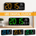 Digitale Wanduhr Temperatur Datum Wochenanzeige Großer Bildschirm LED-Display DE