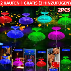 2x LED Solarleuchte Feuerwerk Außen Lichterkette RGB Licht LED Solarlampe Garten