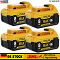 8,0Ah Akku Für DeWalt 18V XR Elektrowerkzeug Li-Ion Batterie DCB184 DCB182 183