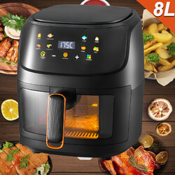 XXL Heißluftfritteuse 8L Fritteusen Friteuse Heißluft Air Fryer 1800W ohne Öl