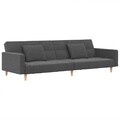 Schlafsofa 2-Sitzer Mit 2 Kissen Hellgrau Stoff