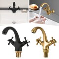 Zweigriff retro Waschtisch Armatur Waschbecken Wasserhahn nostalgie Kreuzgriff
