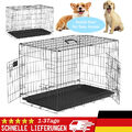 Haustierkäfig Hundegitterbox Metall Hundezwinger Hundetransportbox mit 2 Türen