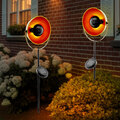 Solarleuchte Steckleuchte Außenlampe LED Erdspieß orange schwarz Stahl 2er Set