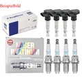 4x BERU Zündspule +4x NGK Zündkerze Laser Platinum für Mercedes-Benz C-Klasse