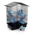 Nagerkäfig Hamsterkäfig XXL 67x49x32 cm mit Zubehör blau Maus Hamster Ratte NEU