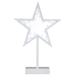 Dekoleuchte Stern 20 LED weiß Weihnachtsstern Dekostern 38 cm Timer Batterie