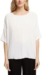 ESPRIT COLLECTION DAMEN BLUSE BUSINESS TOP BLUSENTOP KURZARM WEISS NEU Gr. L 40