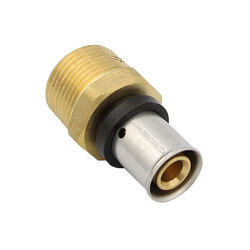 Pipetec Pressfitting Übergang Kupplung 16x2 mm 3/4" AG TH Kontur Alu Verbundrohr