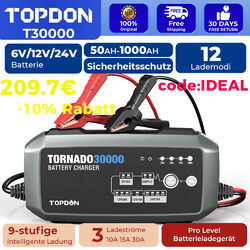 TOPDON T30000 30Amp Intelligentes Batterieladegerät KFZ Batterie Ladegerät 24V