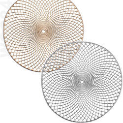38 cm Tischset Platzdeckchen Platzset rund abwaschbar GOLD / SILBER Kunststoff