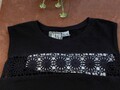 Schickes Curvy Spitzen-Top Shirt-Top Gr.L/XL schwarz Cutouts Stretch Urlaub *NEU