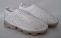 Damen Sneakers - Freizeitschuh mit Strasssteinchen - Weiß - Gr. 39 - NEU