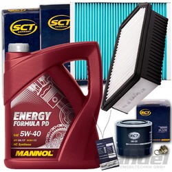 FILTERSET SATZ+MANNOL 5W40 ÖL 1.4+1.6 90+125 PS passend für HYUNDAI IX 20 JC