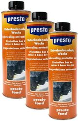 3x 1 LITER  603246 PRESTO UNTERBODENSCHUTZ WACHS SPRAY BRAUN KORROSIONSSCHUTZ