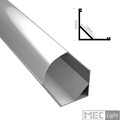 ALU Profil | Eck-Leiste | Schiene ECKE-16 für LED Streifen + runde Abdeckung