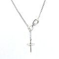 Halskette Kreuz Anhänger Silber Schwarz Gold Jesus Damen Herren Kreuz Halsket ↓