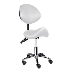 Arbeitshocker Drehstuhl Drehhocker Rollhocker Sattelhocker Hocker Weiß