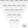 20 Einmachgläser 1,1 Liter Vorratsglas Glasdosen mit Deckel silber + Etiketten
