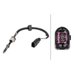 1x Sensor, Abgastemperatur HELLA 6PT 358 181-311 passend für AUDI SEAT SKODA