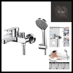 Dusch set Badewannenarmatur Handbrause Wasserhahn mit 3 Strahlarten