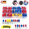 280-tlg Kabelschuhe Sortiment Box Auto KFZ Steckverbinder Set Flachstecker Satz