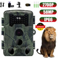 58MP Wildkamera 2700P Video Jagdkamera Bewegungsmelder Nachtsicht mit SD-Karte.