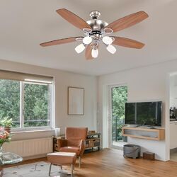Deckenleuchte Ventilator Holzventilator Spotleuchte Zugschalter wendbar buche 