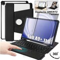 QWERTZ Touchpad Tastatur 360° Hülle Maus Für Samsung Galaxy Tab S9 FE A9 Plus A8