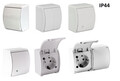Lichtschalter Doppelschalter Treppenschalter Türklingel Aufputzsteckdosen IP44