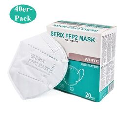 40x FFP2 Maske Serix Atemschutzmaske Mundschutz Masken CE 1463 Zertifiziert Weiß⭐DE Händler⭐FFP2 Zertifikat⭐Blitzversand⭐Einzelverpackt