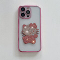Handyhülle Für iPhone 16 15 14 13 12 Pro Max Diamant Glitzer Katze Bumper Case