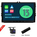 DAB+Autoradio Android 13 8Kern 6+64 GPS DSP Für VW Golf 5 6 Passat Touran Tiguan