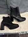 TAMARIS STIEFELETTEN NEU GR 39 LEDER SCHWARZ