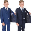 Jungenanzüge Junge kariertes Muster Anzüge 5 Stück 2 bis 12 Jahre blau marineblau Anzug
