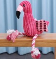 Flamingo Kauspielzeug für Hunde | Quietschspielzeug aus Cord | Interaktiv & süß