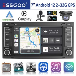 2+32G Android 12 Autoradio Carplay GPS RDS MIK Kam Für VW Touareg T5 Transporter
