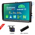 CAM+DAB+Autoradio Android 13 8Core 6GB GPS Navi CarPlay Für VW Golf Jetta Passat