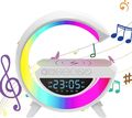 LED Nachttischlampe mit Ladefunktion, mit Uhr, RGB Drahtloser Ladelautsprecher