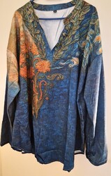 Tunika, Bluse, Damen, bunter Druck, van Gogh Stil, Gr. 4 X L