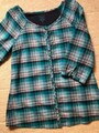 leichte Bluse von Tom Tailor - türkis/blau kariert - 100% Cotton - Gr. 40
