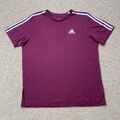 Adidas T-Shirt Herren Medium Burgundrot Essential Sport Tasche Logo T-Shirt