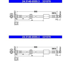 2X ATE BREMSSCHLÄUCHE VORNE PASSEND FÜR MERCEDES-BENZ R-KLASSE LINKS+RECHTS