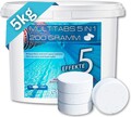 Multitabs 5 in 1-200g Chlortabletten für Pool - 5kg - 5-Phasen Wirkung für siche